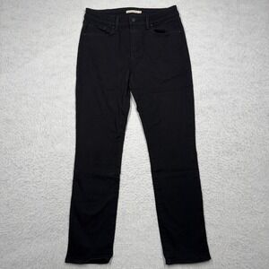 Levis Signature Mid Rise Skinny Jeans Black Denim Casual Stretch Women's Size 12